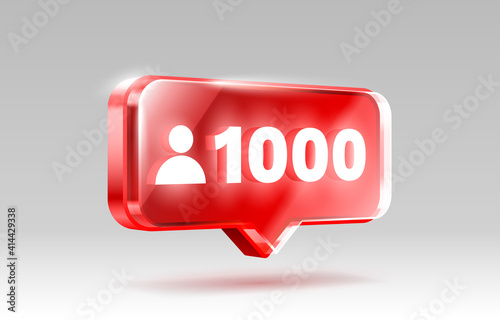 Thank you followers peoples, 1k online social group, happy banner celebrate, Vector
