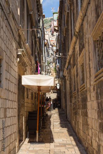 Narrow street in the Old Town of Dubrovnik. Croatia  © Shyshko Oleksandr