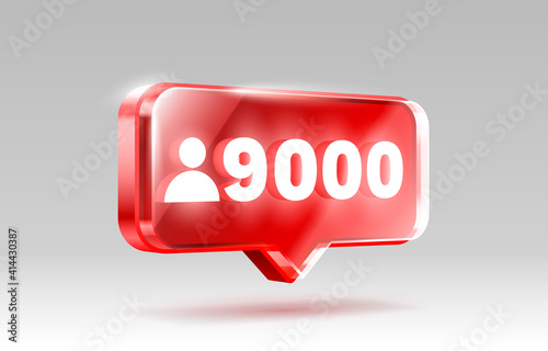 Thank you followers peoples, 9k online social group, happy banner celebrate, Vector