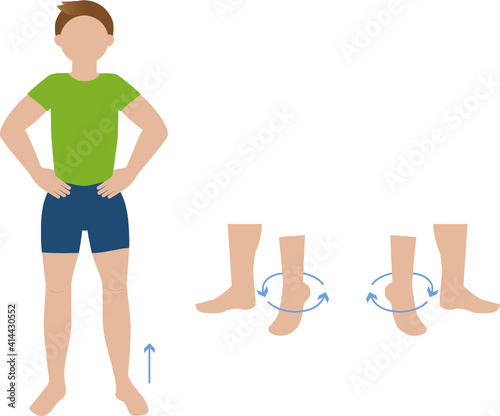 Man exercising feet and ankles - illustration