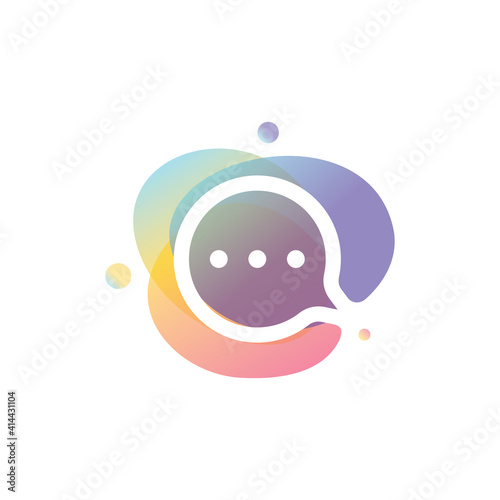 Colorful chat logo template design