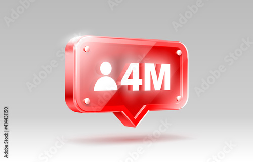 Thank you followers peoples, 4 million online social group, happy banner celebrate, Vector