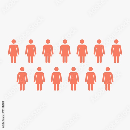 group of people illustration vector woman icon.