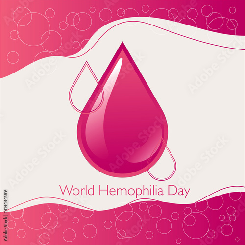 World Hemophilia Day vector background. A drop of blood on a white background. The poster on the theme of medicine and health care