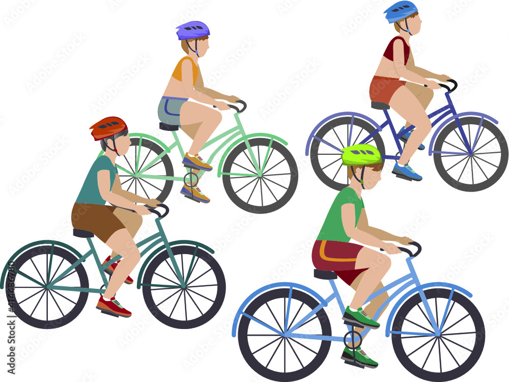 Group touring in bikes - illustration