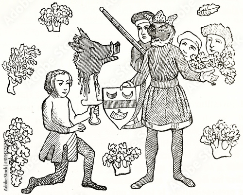 Cuadro en lienzo medieval iconic illustration of feudal investiture by the King