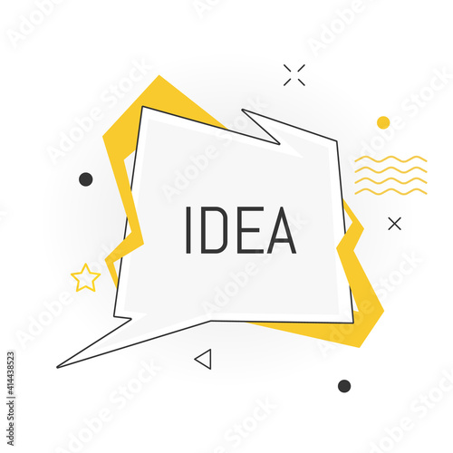 Interesting facts bubble symbol. Banner or sicker with word idea. Social media faq banner with speech bubble. Vector illustration on white background