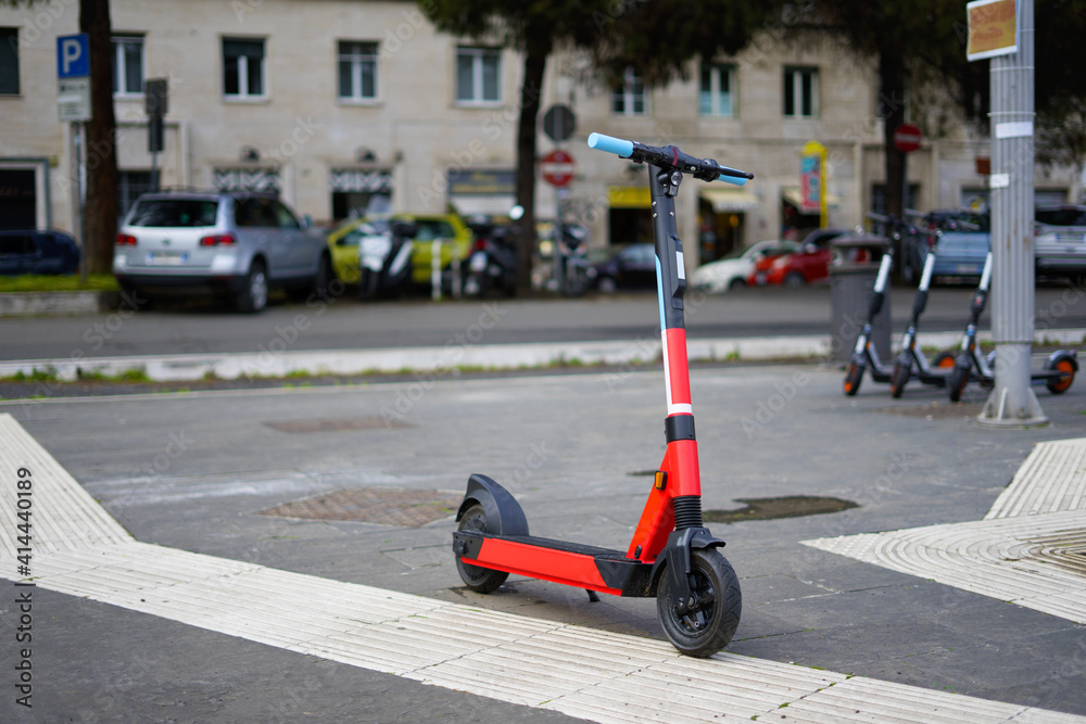 Electric scooter on the road