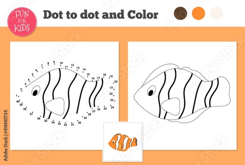 Dot to dot game for kids home schooling. Coloring page for children education.