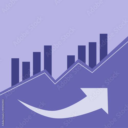 1000 x 1000 Vector Illustration of Increased Chart. Suitable for Illustrating Increased Sale, Business, Presentation Template, and Other Business Template.