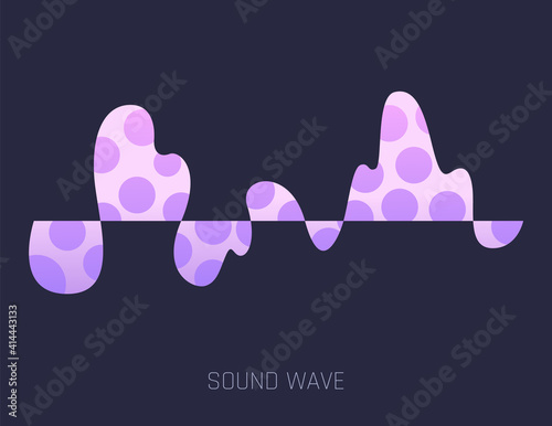 Color sound wave. Audio digital equalizer technology, musical pulse vector Illustration. Voice line waveform or volume level symbol. Curve radio wave