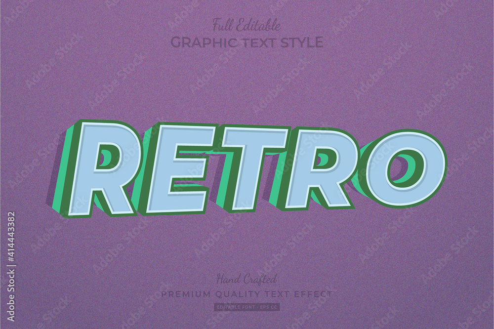 Retro Old Vintage 3D Editable Text Effect Font Style - obrazy, fototapety, plakaty 