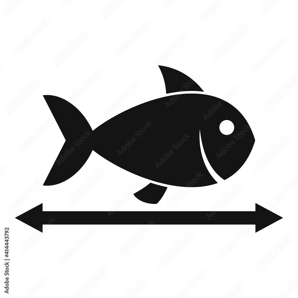 Lenght river fish icon. Simple illustration of lenght river fish vector icon for web design isolated on white background Lenght river fish icon. Simple illustration of lenght river fish vector icon for web design isolated on white background