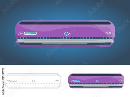 Air conditioner icon. Flat Vector Illustration isolated on background.