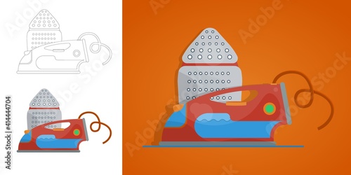 House electric iron icon. Flat illustration of house electric iron vector icon for web design