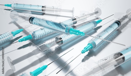 Syringes isolated on grey background - 3D illustration