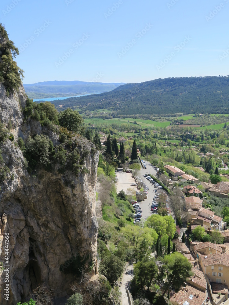 the view of Moustiers Sainte Marie, Provence, France, April
