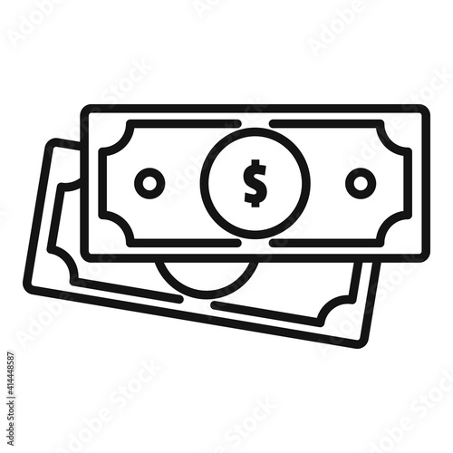 Prosecutor money cash icon. Outline prosecutor money cash vector icon for web design isolated on white background