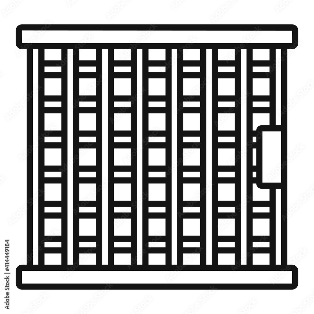 Prison bar gate icon. Outline prison bar gate vector icon for web design isolated on white background
