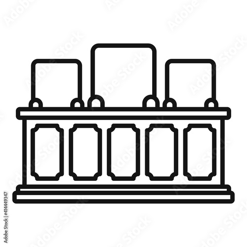 Prosecutor tribune icon. Outline prosecutor tribune vector icon for web design isolated on white background