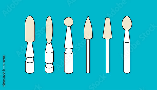 drill for manicure. nail care, beauty industry. nozzles for a manicure machine.