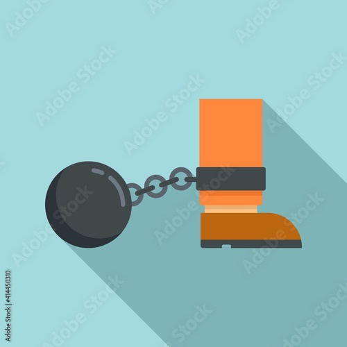Prison metal ball icon. Flat illustration of prison metal ball vector icon for web design