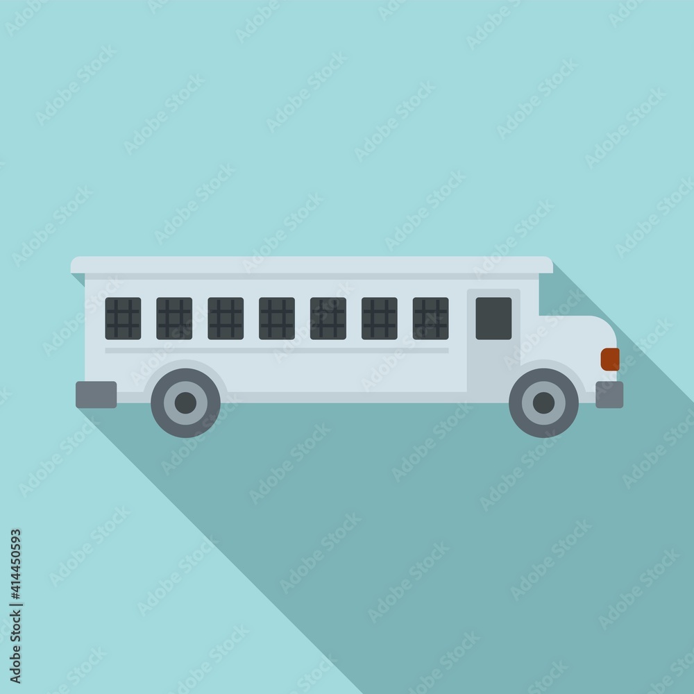 Prison bus icon. Flat illustration of prison bus vector icon for web design Prison bus icon. Flat illustration of prison bus vector icon for web design