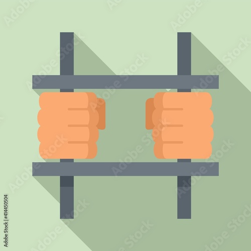 Prison bar gate icon. Flat illustration of prison bar gate vector icon for web design