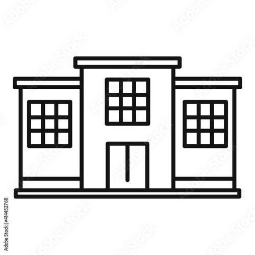 Prison city building icon. Outline prison city building vector icon for web design isolated on white background