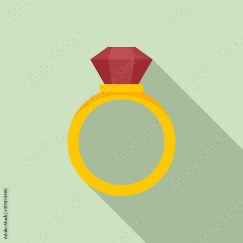 Notary gold ring icon. Flat illustration of notary gold ring vector icon for web design