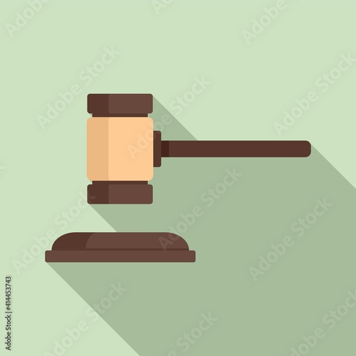 Notary wood gavel icon. Flat illustration of notary wood gavel vector icon for web design