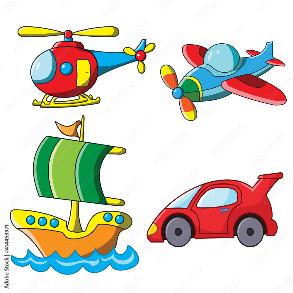 Obraz premium Transportation Icon Cartoon Color