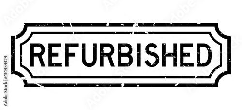 Grunge black refurbished word rubber seal stamp on white background