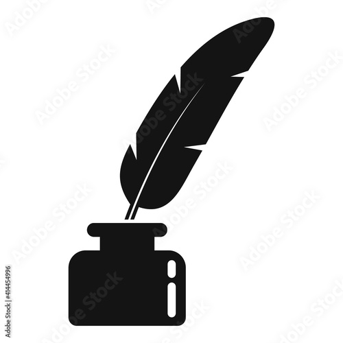 Notary feather pen icon. Simple illustration of notary feather pen vector icon for web design isolated on white background