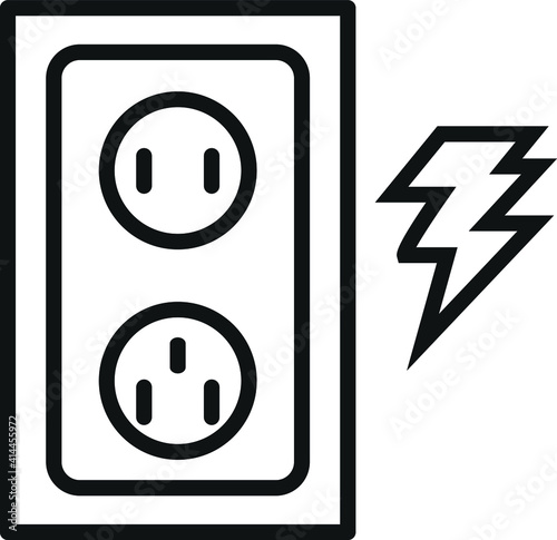 switch and socket icon. plug and power icon