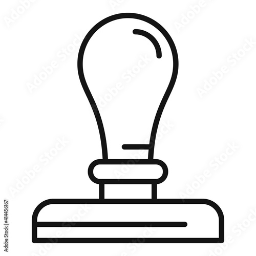 Notary metal stamp icon. Outline notary metal stamp vector icon for web design isolated on white background