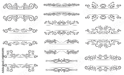 Retro frame set for text with swirls and calligraphic elements. This set of frames can be used for retro design projects.