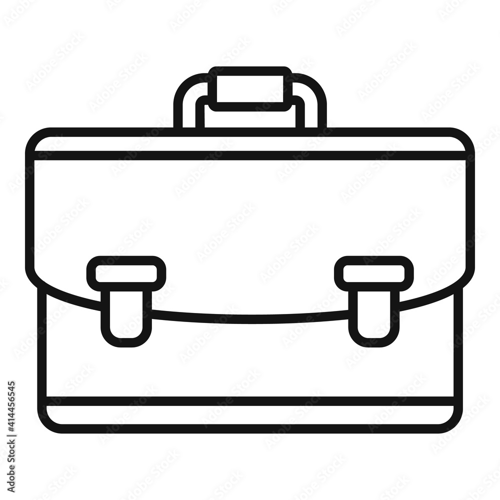 Notary briefcase icon. Outline notary briefcase vector icon for web design isolated on white background