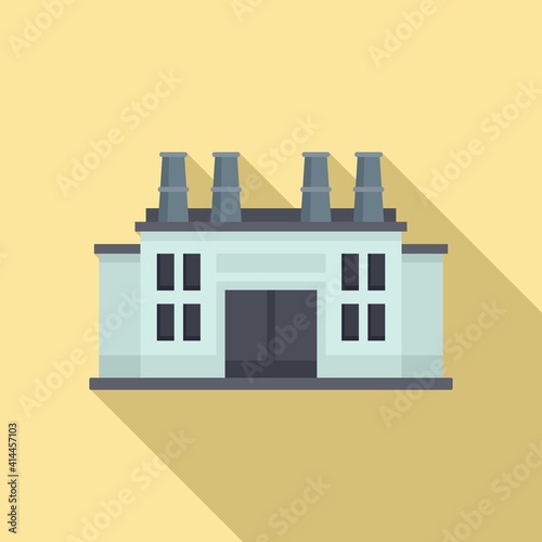 Hydroelectric recycle factory icon. Flat illustration of hydroelectric recycle factory vector icon for web design