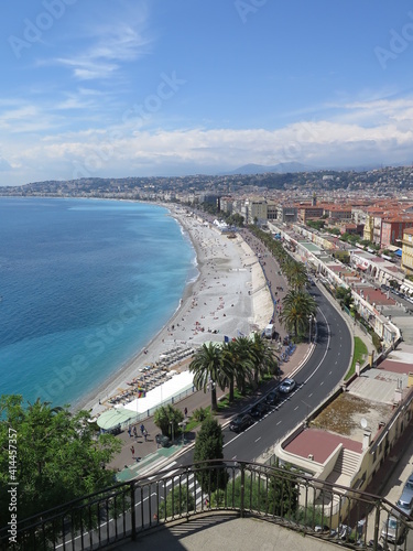 the Promenade des Anglais from a view point in Nice, French Riviera, Cote d Azur, France, April 