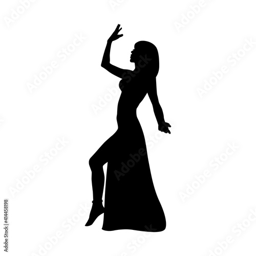 Silhouette woman oriental dancer