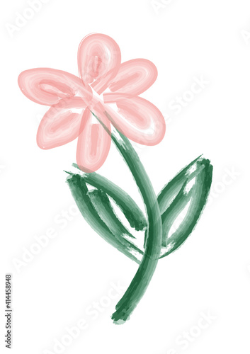Watercolor flower, pink flower