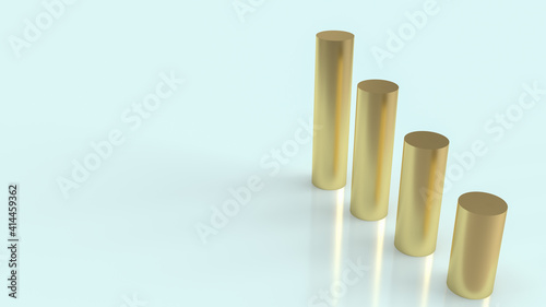 The gold chart on  blue background for business content 3d rendering. © niphon