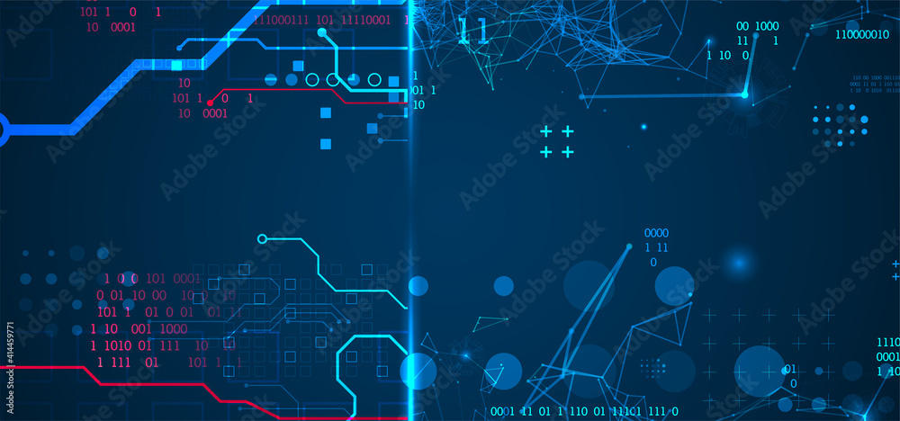 Abstract background on technological and scientific topics. Plexus effect with various techno details with a place under the text. Vector format. Abstract background on technological and scientific topics. Plexus effect with various techno details with a place under the text. Vector format.