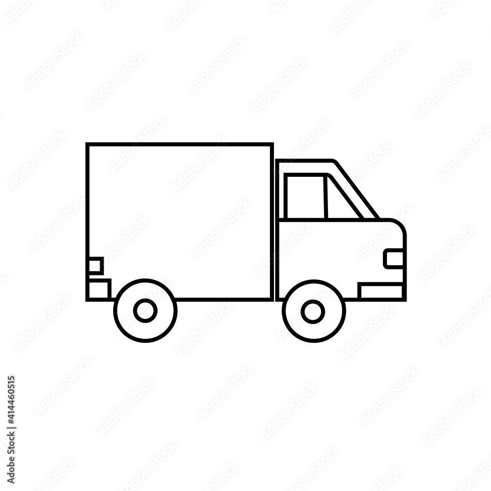 Truck outline icon, vector isolated delivery transport simple symbol.