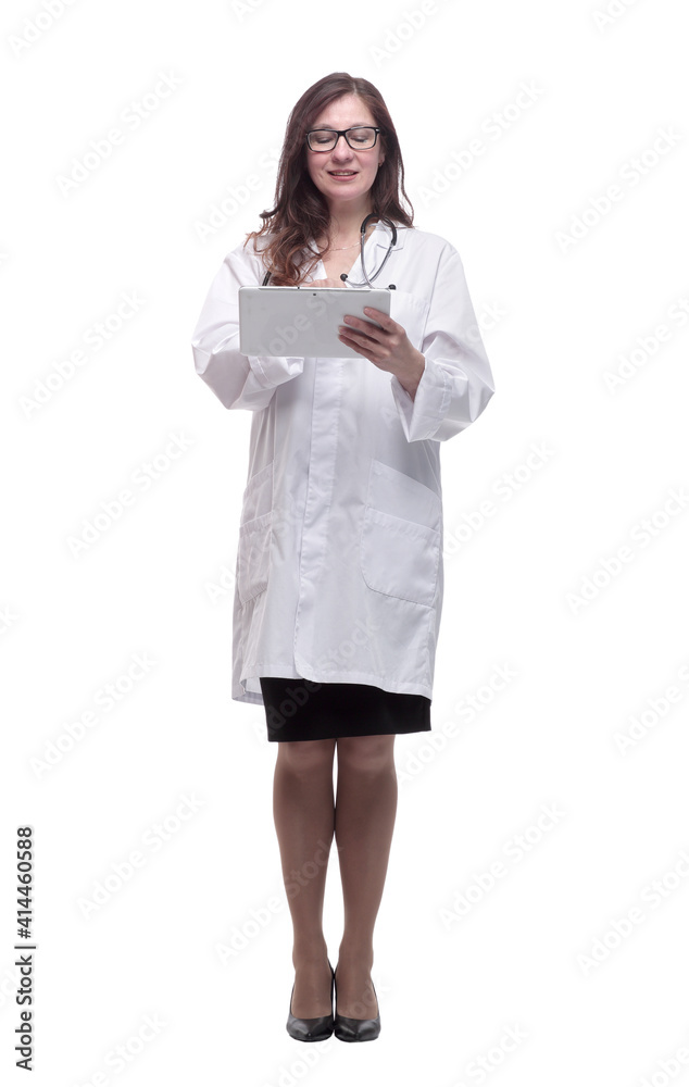 female doctor looking at a digital tablet screen female doctor looking at a digital tablet screen