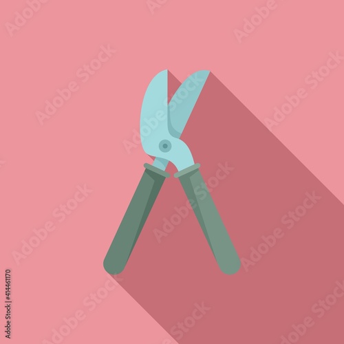Secateur icon. Flat illustration of secateur vector icon for web design