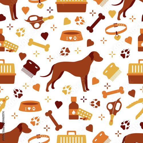 Vector Pattern Pet Vet Shelter Animal Dog tracks