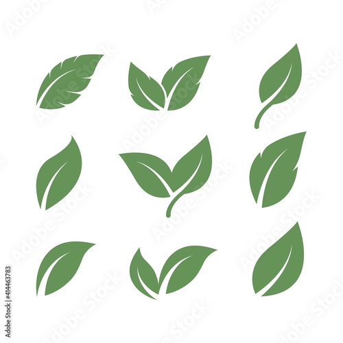 green leaf ecology nature element  vector icon