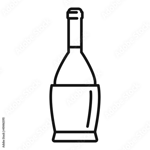 French wine bottle icon. Outline french wine bottle vector icon for web design isolated on white background